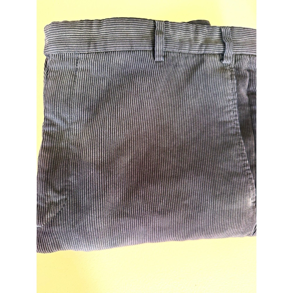 Zanella Men's 40x32 Gray Corduroy Flat Front Straight Leg Dress Pants Pockets